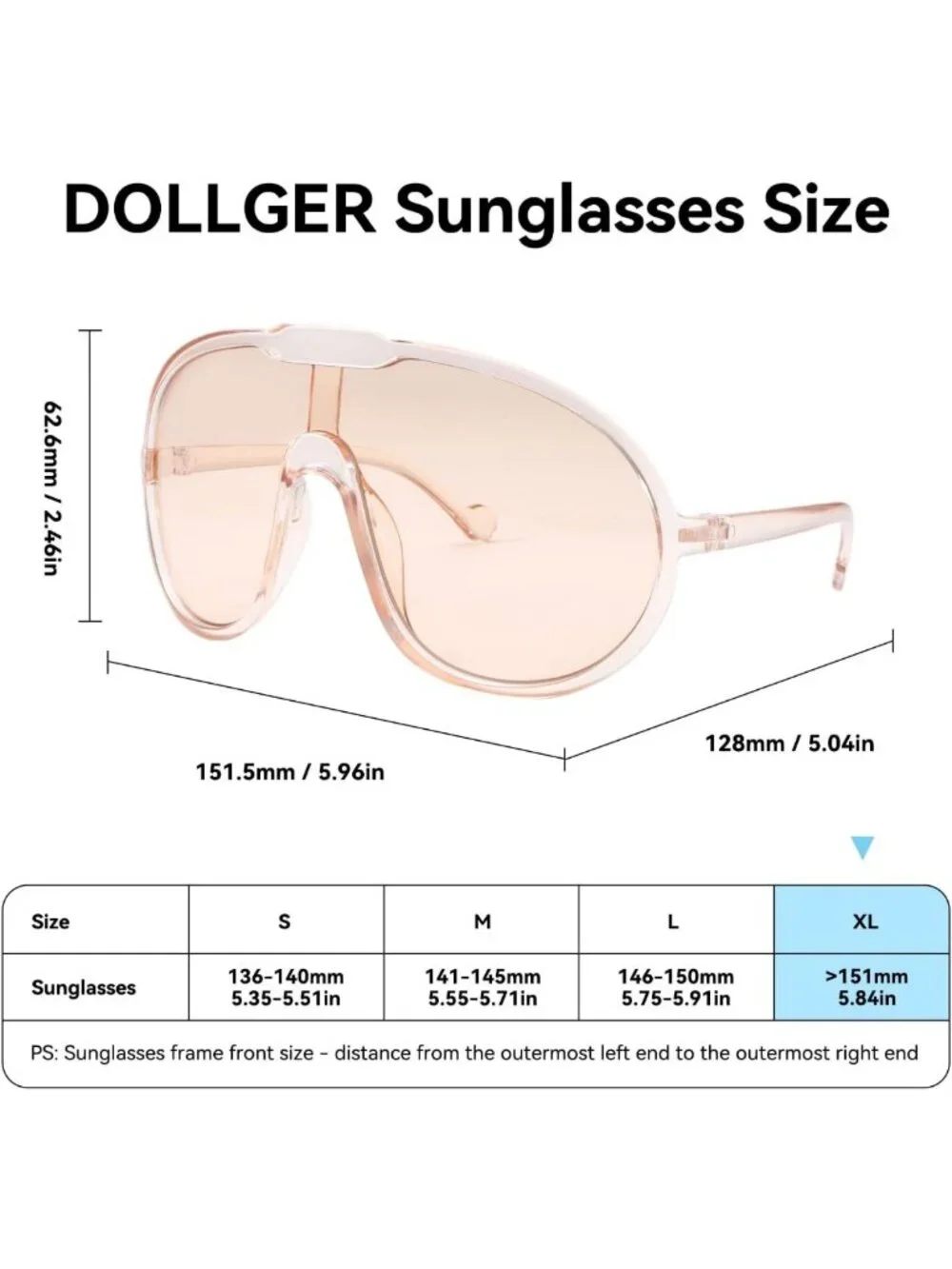 Oversized Women's Sunglasses - Large Frame, Stylish One-Piece Design, UV